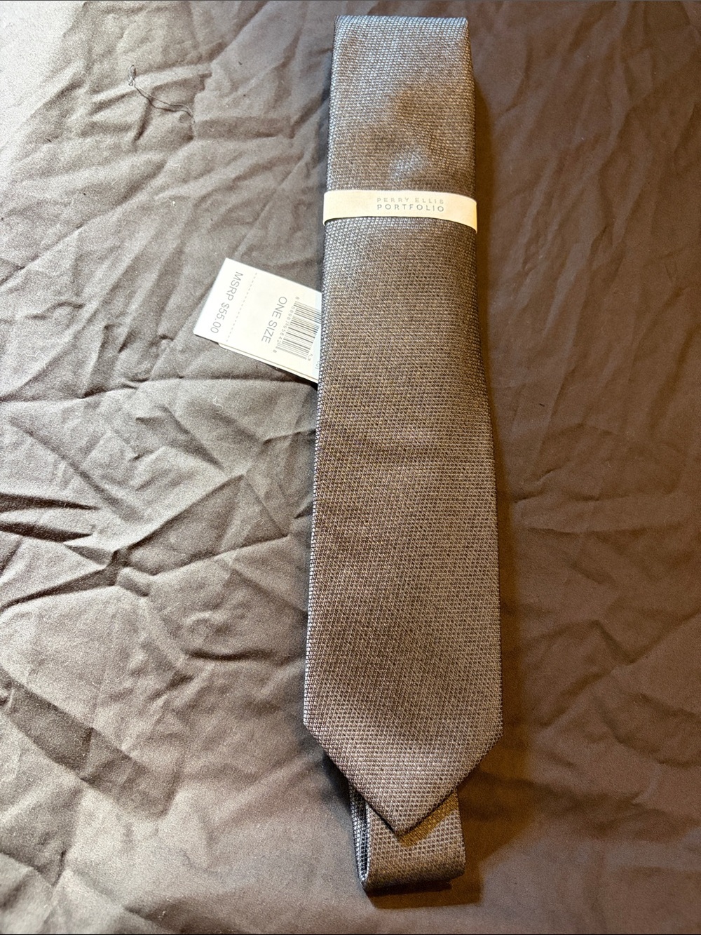 Perry Ellis Portfolio Gray Textured Tie